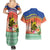 New Caledonia Nautilus Shell Couples Matching Summer Maxi Dress and Hawaiian Shirt Polynesian Tropical Flowers