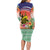 New Caledonia Nautilus Shell Family Matching Long Sleeve Bodycon Dress and Hawaiian Shirt Polynesian Tropical Flowers