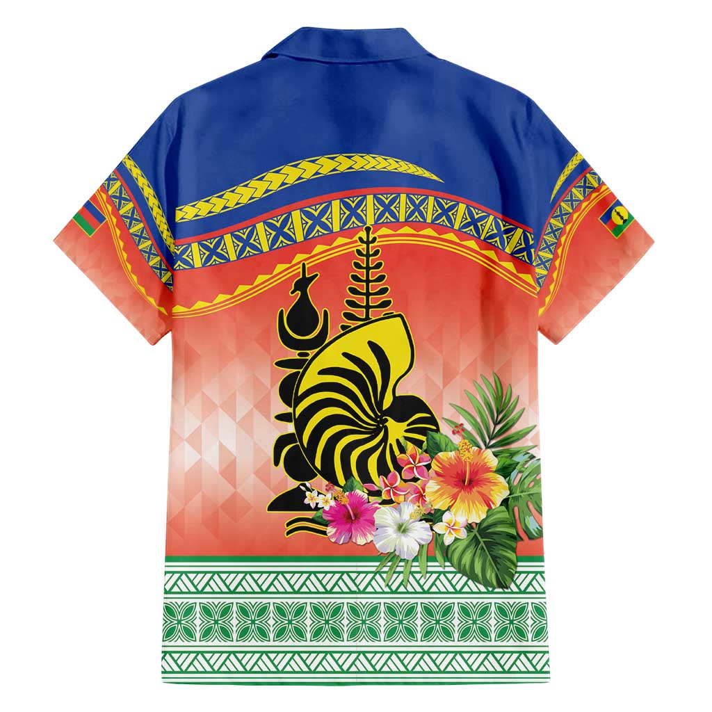 New Caledonia Nautilus Shell Hawaiian Shirt Polynesian Tropical Flowers LT9 - Polynesian Pride