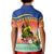 New Caledonia Nautilus Shell Kid Polo Shirt Polynesian Tropical Flowers