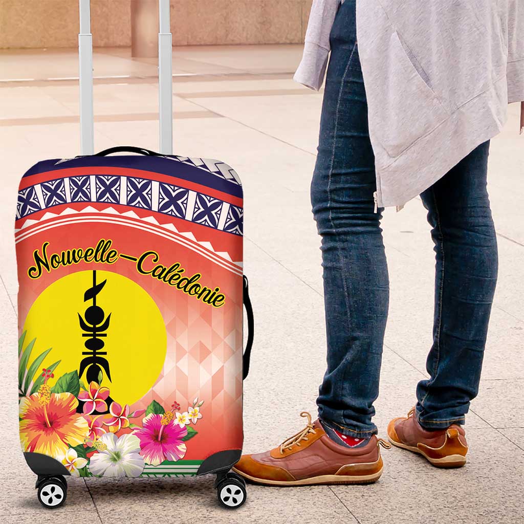 New Caledonia Nautilus Shell Luggage Cover Polynesian Tropical Flowers LT9 Red - Polynesian Pride