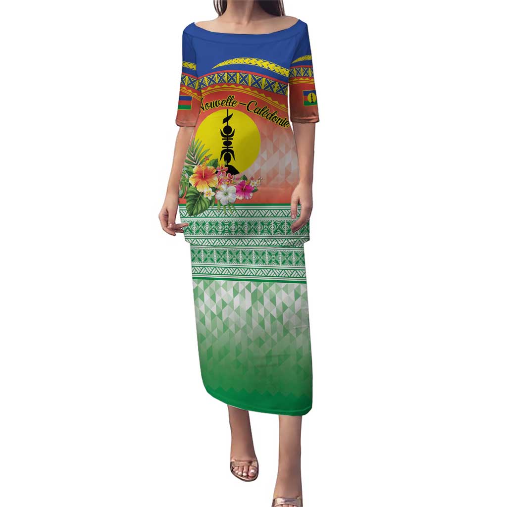 New Caledonia Nautilus Shell Puletasi Polynesian Tropical Flowers LT9 Long Dress Red - Polynesian Pride