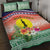 New Caledonia Nautilus Shell Quilt Bed Set Polynesian Tropical Flowers