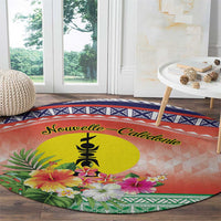 New Caledonia Nautilus Shell Round Carpet Polynesian Tropical Flowers LT9 - Polynesian Pride