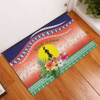New Caledonia Nautilus Shell Rubber Doormat Polynesian Tropical Flowers LT9 - Polynesian Pride