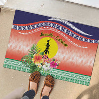 New Caledonia Nautilus Shell Rubber Doormat Polynesian Tropical Flowers LT9 - Polynesian Pride
