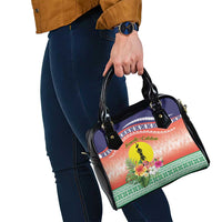 New Caledonia Nautilus Shell Shoulder Handbag Polynesian Tropical Flowers LT9 - Polynesian Pride