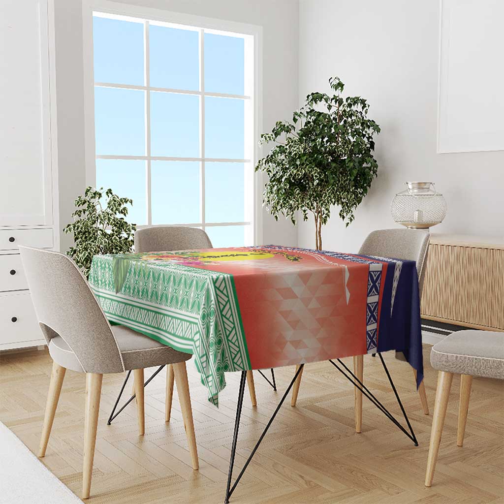 New Caledonia Nautilus Shell Tablecloth Polynesian Tropical Flowers LT9 - Polynesian Pride