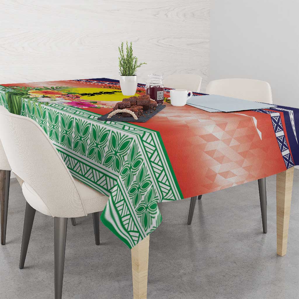 New Caledonia Nautilus Shell Tablecloth Polynesian Tropical Flowers LT9 - Polynesian Pride