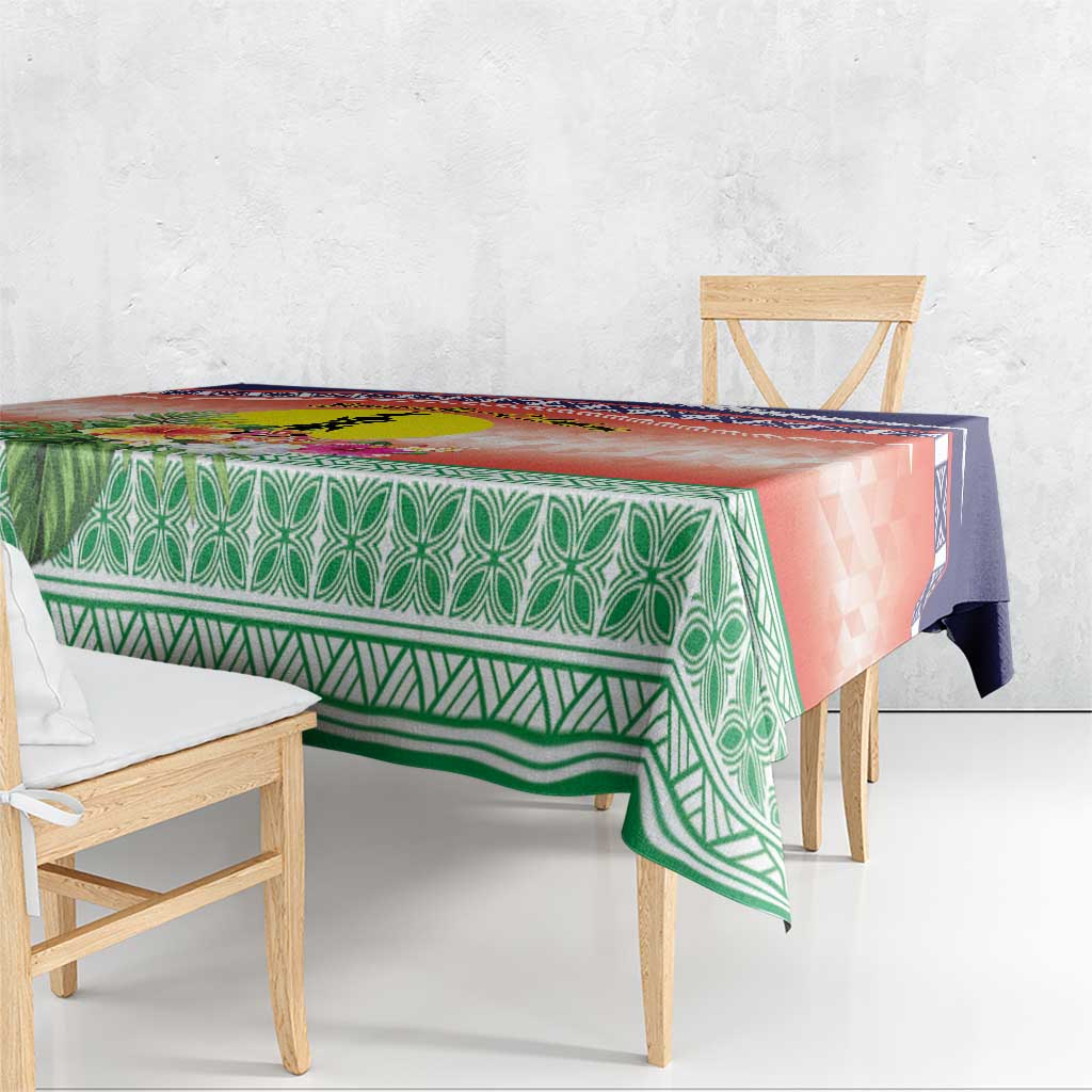 New Caledonia Nautilus Shell Tablecloth Polynesian Tropical Flowers LT9 - Polynesian Pride