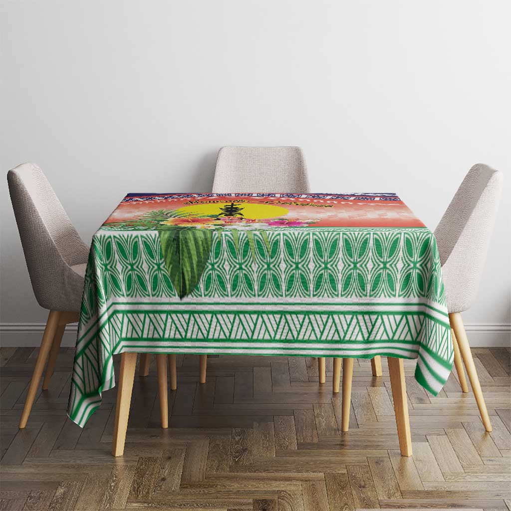 New Caledonia Nautilus Shell Tablecloth Polynesian Tropical Flowers LT9 - Polynesian Pride