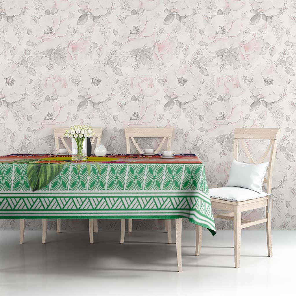 New Caledonia Nautilus Shell Tablecloth Polynesian Tropical Flowers LT9 - Polynesian Pride