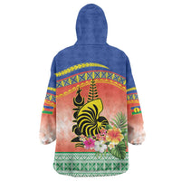 New Caledonia Nautilus Shell Wearable Blanket Hoodie Polynesian Tropical Flowers LT9 - Polynesian Pride
