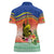 New Caledonia Nautilus Shell Women Polo Shirt Polynesian Tropical Flowers