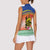 New Caledonia Nautilus Shell Women Sleeveless Polo Shirt Polynesian Tropical Flowers