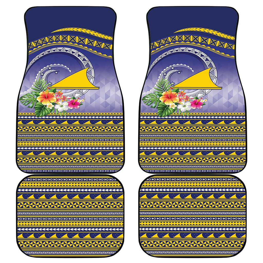 Tokelau Tuluma Car Mats Polynesian Tropical Flowers LT9 - Polynesian Pride