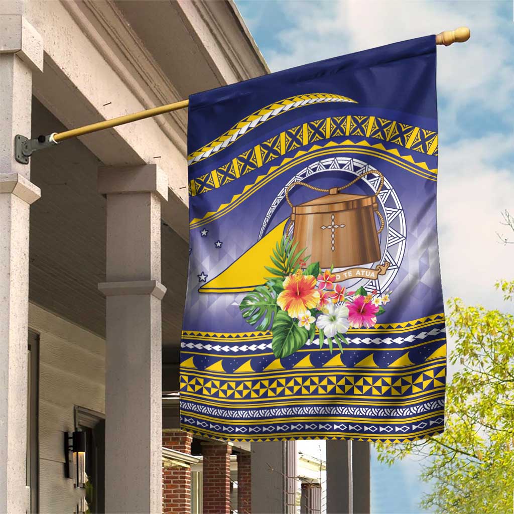 Tokelau Tuluma Garden Flag Polynesian Tropical Flowers LT9 House Flag Blue - Polynesian Pride