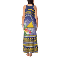 Tokelau Tuluma Tank Maxi Dress Polynesian Tropical Flowers LT9 - Polynesian Pride