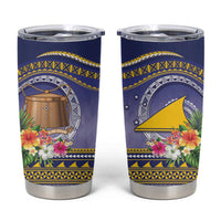 Tokelau Tuluma Tumbler Cup Polynesian Tropical Flowers LT9 Blue - Polynesian Pride