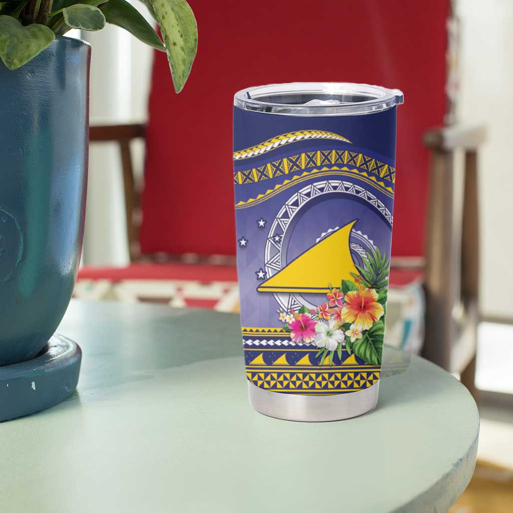 Tokelau Tuluma Tumbler Cup Polynesian Tropical Flowers LT9 - Polynesian Pride