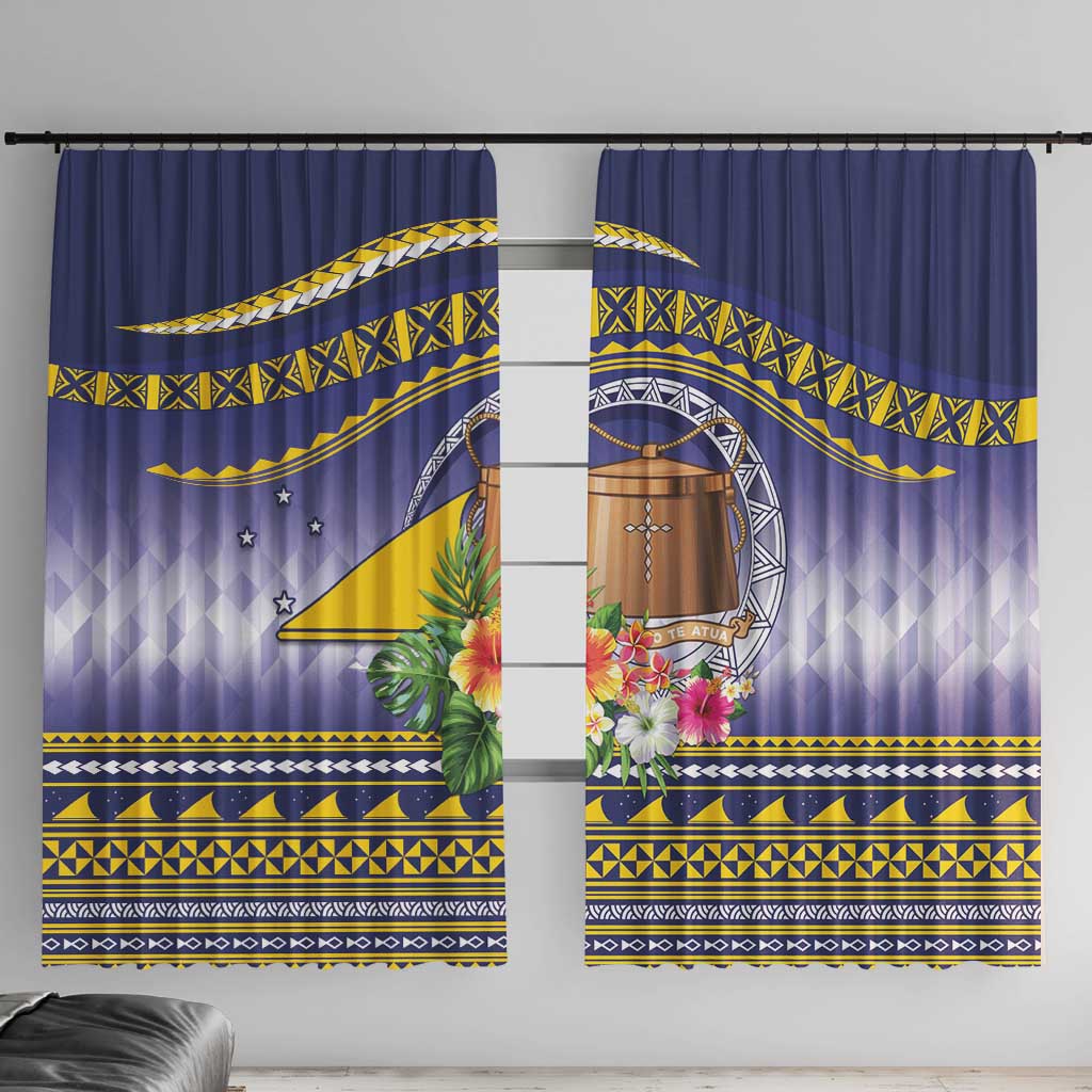 Tokelau Tuluma Window Curtain Polynesian Tropical Flowers