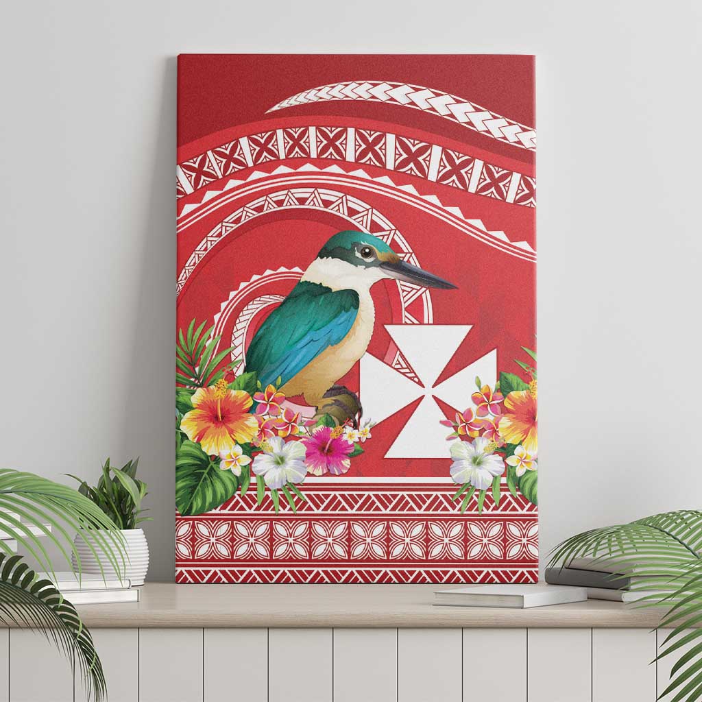 Wallis et Futuna Kingfisher Canvas Wall Art Polynesian Tropical Flowers LT9 - Polynesian Pride