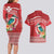 Wallis et Futuna Kingfisher Couples Matching Long Sleeve Bodycon Dress and Hawaiian Shirt Polynesian Tropical Flowers