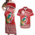 Wallis et Futuna Kingfisher Couples Matching Off Shoulder Maxi Dress and Hawaiian Shirt Polynesian Tropical Flowers