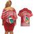 Wallis et Futuna Kingfisher Couples Matching Off Shoulder Short Dress and Hawaiian Shirt Polynesian Tropical Flowers