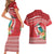 Wallis et Futuna Kingfisher Couples Matching Short Sleeve Bodycon Dress and Hawaiian Shirt Polynesian Tropical Flowers