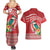 Wallis et Futuna Kingfisher Couples Matching Summer Maxi Dress and Hawaiian Shirt Polynesian Tropical Flowers