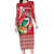 Wallis et Futuna Kingfisher Family Matching Long Sleeve Bodycon Dress and Hawaiian Shirt Polynesian Tropical Flowers