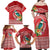 Wallis et Futuna Kingfisher Family Matching Off Shoulder Maxi Dress and Hawaiian Shirt Polynesian Tropical Flowers