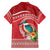 Wallis et Futuna Kingfisher Family Matching Off Shoulder Short Dress and Hawaiian Shirt Polynesian Tropical Flowers