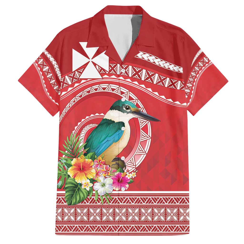Wallis et Futuna Kingfisher Hawaiian Shirt Polynesian Tropical Flowers LT9 Red - Polynesian Pride