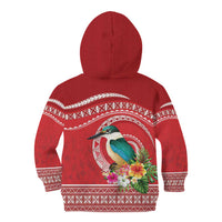 Wallis et Futuna Kingfisher Kid Hoodie Polynesian Tropical Flowers LT9 - Polynesian Pride