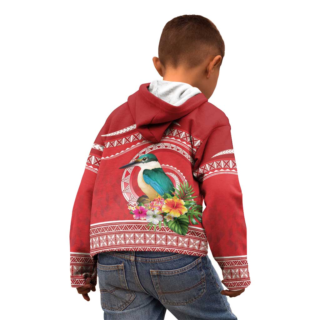 Wallis et Futuna Kingfisher Kid Hoodie Polynesian Tropical Flowers LT9 - Polynesian Pride