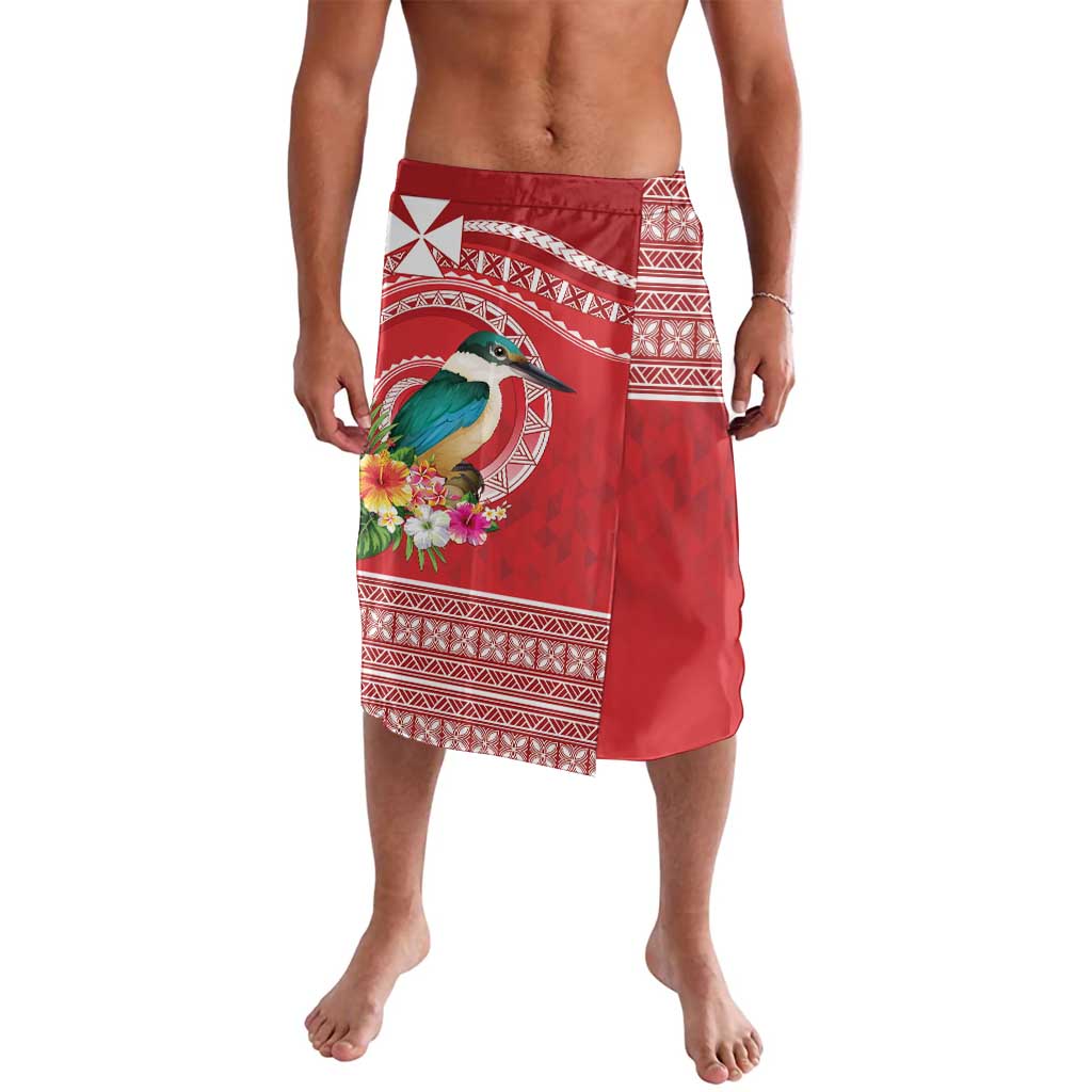 Wallis et Futuna Kingfisher Lavalava Polynesian Tropical Flowers LT9 Red - Polynesian Pride