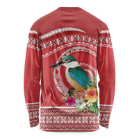 Wallis et Futuna Kingfisher Long Sleeve Shirt Polynesian Tropical Flowers LT9 - Polynesian Pride