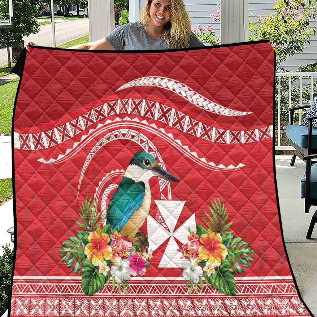 Wallis et Futuna Kingfisher Quilt Polynesian Tropical Flowers LT9 Red - Polynesian Pride