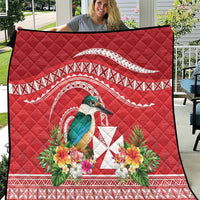 Wallis et Futuna Kingfisher Quilt Polynesian Tropical Flowers LT9 Red - Polynesian Pride