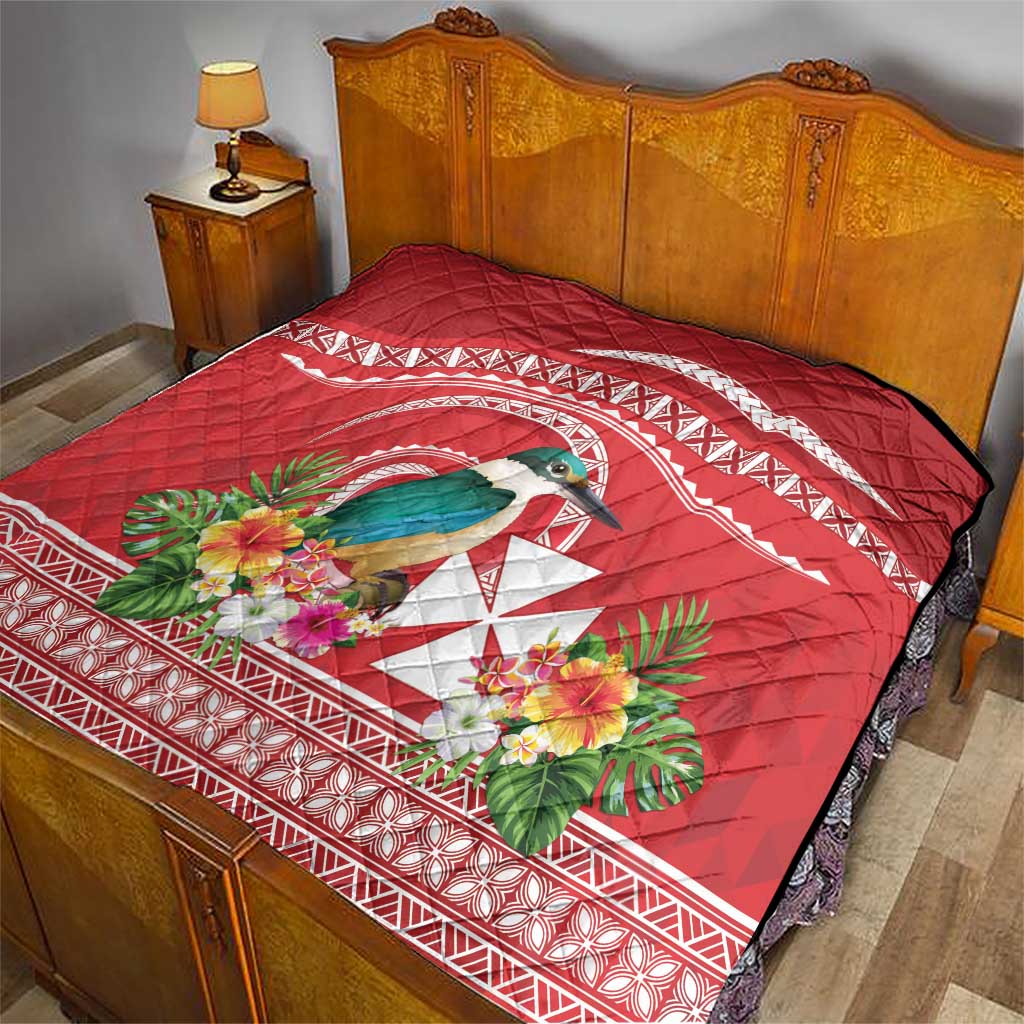 Wallis et Futuna Kingfisher Quilt Polynesian Tropical Flowers LT9 - Polynesian Pride