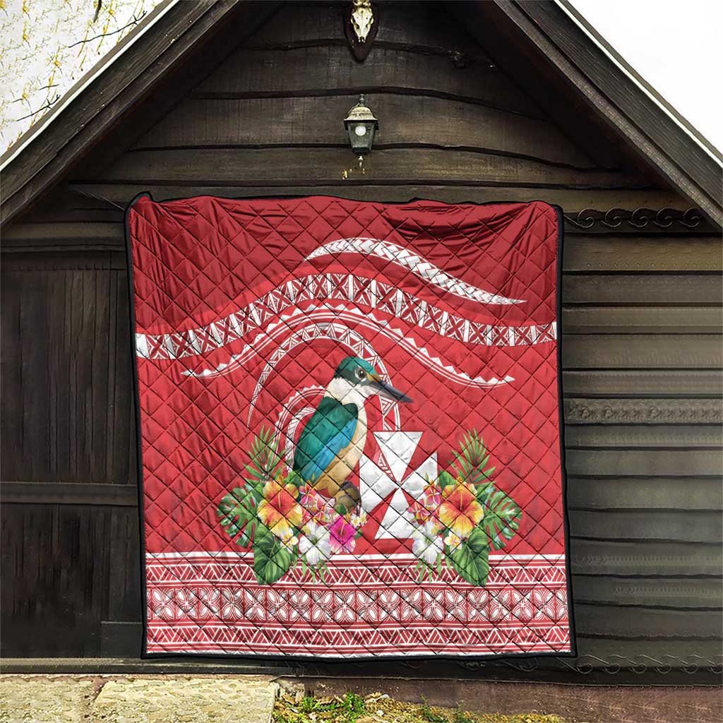 Wallis et Futuna Kingfisher Quilt Polynesian Tropical Flowers LT9 - Polynesian Pride
