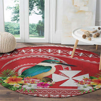 Wallis et Futuna Kingfisher Round Carpet Polynesian Tropical Flowers LT9 - Polynesian Pride