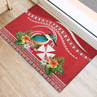 Wallis et Futuna Kingfisher Rubber Doormat Polynesian Tropical Flowers LT9 - Polynesian Pride