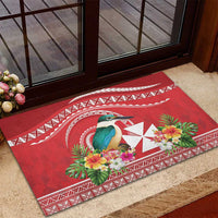 Wallis et Futuna Kingfisher Rubber Doormat Polynesian Tropical Flowers LT9 - Polynesian Pride
