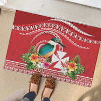 Wallis et Futuna Kingfisher Rubber Doormat Polynesian Tropical Flowers LT9 - Polynesian Pride