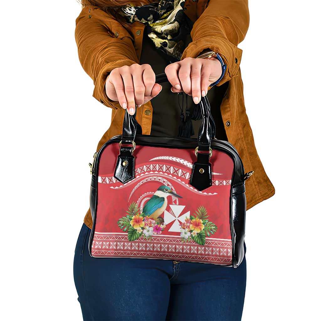 Wallis et Futuna Kingfisher Shoulder Handbag Polynesian Tropical Flowers LT9 One Size Red - Polynesian Pride