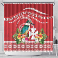 Wallis et Futuna Kingfisher Shower Curtain Polynesian Tropical Flowers LT9 - Polynesian Pride