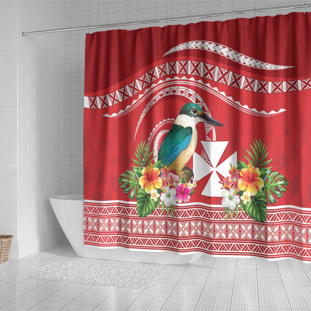 Wallis et Futuna Kingfisher Shower Curtain Polynesian Tropical Flowers LT9 - Polynesian Pride